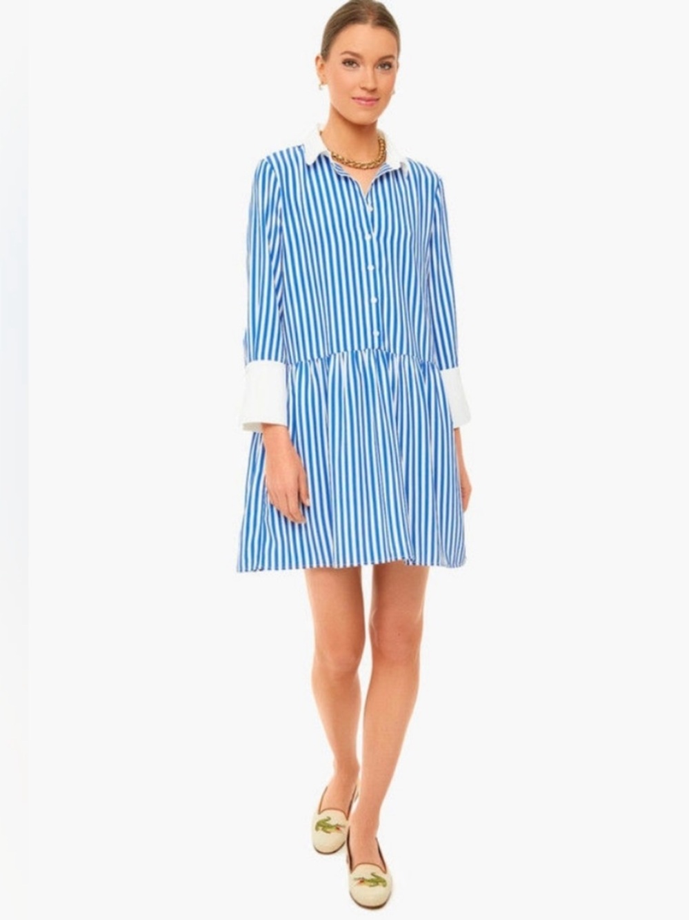 Tuckernuck Blue and White Striped Hayes Shirt Dress Size S - Picture 3 of 8